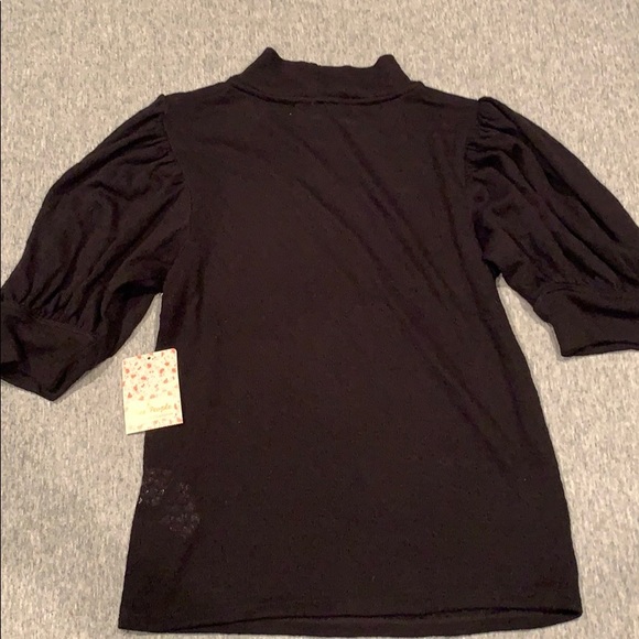 NWT Free People Good Luck Pointelle PuffSleeve Top - Picture 3 of 7